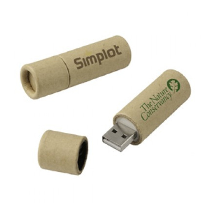 Nachhaltige zylindrische USB-Stick - Topgiving